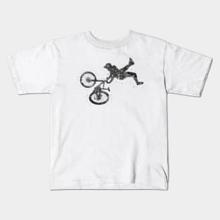 Mountain biker black and white Kids T-Shirt